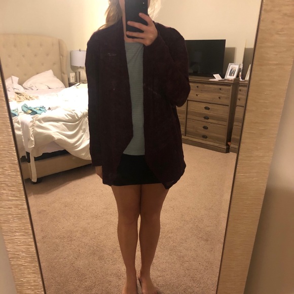 Charlotte Russe Tops - burgundy knitted cardigan